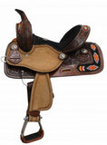 12" Double T Youth/Pony embroidered Navajo saddle. - Country Scene Saddlery and Pet Supplies