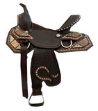 13" Circle S Trail Saddle with wave print border. - Country Scene Saddlery and Pet Supplies