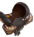 13" Circle S Trail Saddle with wave print border. - Country Scene Saddlery and Pet Supplies