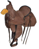 13" Double T Youth/Pony Chocolate Roughout Barrel Saddle - Country Scene Saddlery and Pet Supplies