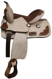13" Pony / Youth Rough Out Leather Saddle with Tooled leather accents Full Quarter Horse (Pre-Orders) - Country Scene Saddlery and Pet Supplies