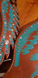 Showman ® Teal angel wing headstall and breast collar set. - Country Scene Saddlery and Pet Supplies