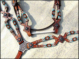 Showman ® Turquoise and Orange beaded - Country Scene Saddlery and Pet Supplies