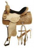 14", 15", 16" Double T Barrel style saddle with rainbow crystal rhinestones. - Country Scene Saddlery and Pet Supplies