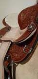 14" 15" 16" Double T Barrel Style Saddle with Texas Star Concho - Country Scene Saddlery and Pet Supplies
