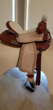 14" 15" 16" Double T Barrel Style Saddle with Texas Star Concho - Country Scene Saddlery and Pet Supplies