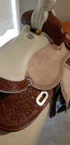 14" 15" 16" Double T Barrel Style Saddle with Texas Star Concho - Country Scene Saddlery and Pet Supplies