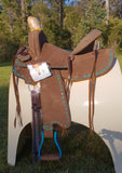14", 15", 16" Double T Roughout Barrel Style Saddle Set. - Country Scene Saddlery and Pet Supplies