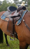 CSS Chocolate with turquoise bling detail and tooling. - Country Scene Saddlery and Pet Supplies