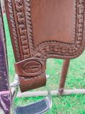 CSS Chocolate with turquoise bling detail and tooling. - Country Scene Saddlery and Pet Supplies