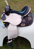 14",15",16" Circle S Barrel saddle set with feather tooling. - Country Scene Saddlery and Pet Supplies