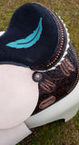 14",15",16" Circle S Barrel saddle set with feather tooling. - Country Scene Saddlery and Pet Supplies