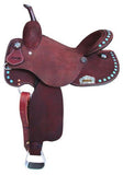 15", 16" Circle S Barrel Style Saddle with turquoise backstitch trim. - Country Scene Saddlery and Pet Supplies