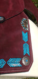 15", 16" Circle S Barrel Style Saddle with turquoise leather laced arrow trim. - Country Scene Saddlery and Pet Supplies