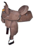 15" Double T Roughout Barrel Style Saddle. - Country Scene Saddlery and Pet Supplies