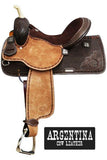 15", 16" Showman™ Argentina Cow Leather Barrel Style Saddle. - Country Scene Saddlery and Pet Supplies