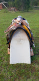 16", 17" Showman™ floral tooled silver show saddle. - Country Scene Saddlery and Pet Supplies