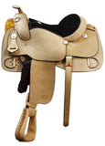16", 17" Showman™ full rough out leather training saddle with suede leather seat.. - Country Scene Saddlery and Pet Supplies