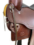 16" Circle S Trail Saddle with wave print border - Country Scene Saddlery and Pet Supplies