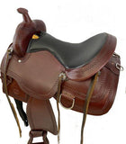 16" Circle S Trail Saddle with wave print border - Country Scene Saddlery and Pet Supplies