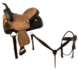 16" Dark Oil Pleasure style saddle set (Semi QH) - Country Scene Saddlery and Pet Supplies