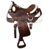 16 Fully Tooled Double T Show Saddle. Dark