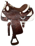 New! *16" Fully tooled Double T show saddle. - Country Scene Saddlery and Pet Supplies