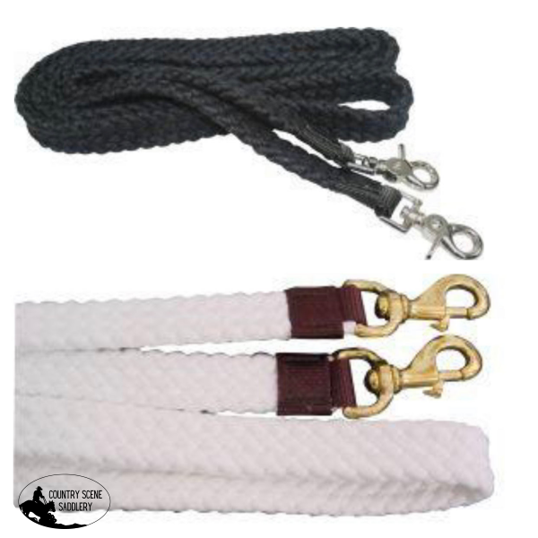 New! 174435 - Flat Braided Cotton Reins 7`