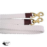 New! 174435 - Flat Braided Cotton Reins 7` White