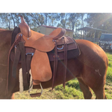 Double S 2 Tone Combination Ranch Saddle, Cutter. 6.5 inch wide - Country Scene Saddlery and Pet Supplies