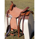 Double S 2 Tone Combination Ranch Saddle, Cutter. 6.5 inch wide - Country Scene Saddlery and Pet Supplies