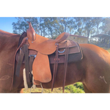 Double S 2 Tone Combination Ranch Saddle, Cutter. 6.5 inch wide - Country Scene Saddlery and Pet Supplies
