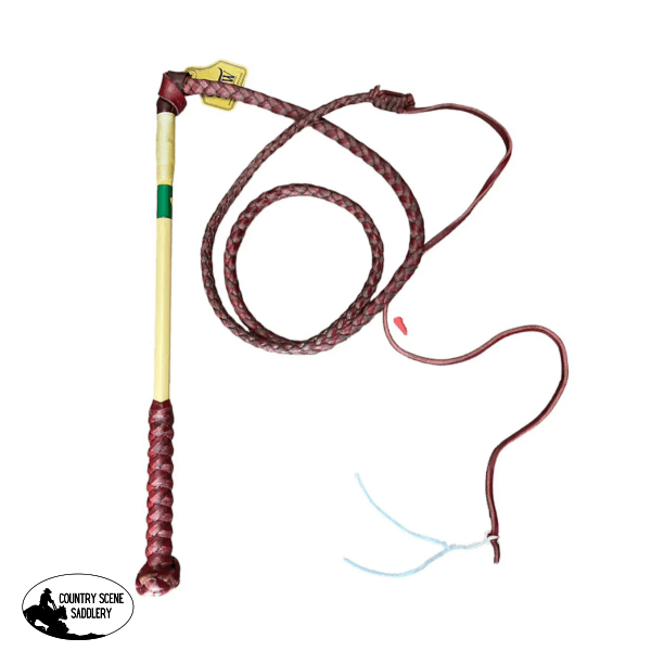 New! 200115 - Red Hide Leather Stock Whip 4Ft Whips