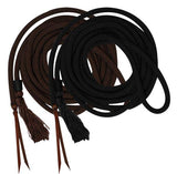 23' round nylon braided mecate reins with leather ends. - Country Scene Saddlery and Pet Supplies