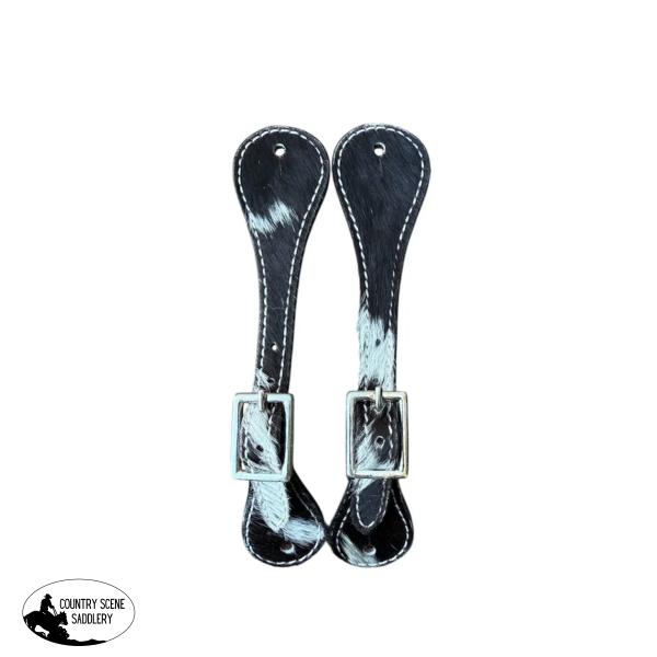 New! 31008G Leather Hair on Cowhide Youth / Ladies Spur Straps spur strap