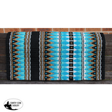 36’’ X 34’’ Wool Saddle Blanket With Blue Accents Western Pads