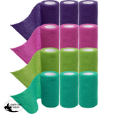 New! 4’’ x 5 Yard Cohesive Bandages | Sold by the box (12 rolls) - (12 rolls) - Rodeo Products