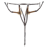 New 5 Point Breastplate with Sheepskin – Havana Leather - Training aids