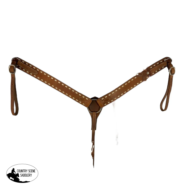 NEW! 5001 Cob to Full Argentina Cow Leather buck stitched breast collar Full