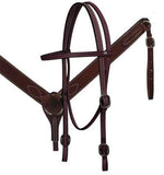 Leather buck stitched bridle and breastcollar set. - Country Scene Saddlery and Pet Supplies