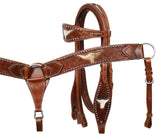 New! Leather double stitched tooled browband headstall and breastcollar. - Country Scene Saddlery and Pet Supplies