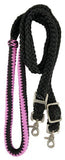 8ft Nylon braided roping reins - Country Scene Saddlery and Pet Supplies