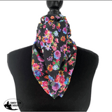 New! A8011 - Floral Rawhide Wild Rag Cowboy Scarf - Country Scene Saddlery and Pet Supplies