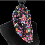 New! A8011 - Floral Rawhide Wild Rag Cowboy Scarf - Country Scene Saddlery and Pet Supplies
