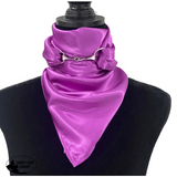 New! A8015 - - SILK Purple Rawhide Wild Rag Cowboy Scarf - Country Scene Saddlery and Pet Supplies