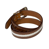 A8465 - Koa Leather Hand Carved Western Belt - Country Scene Saddlery and Pet Supplies