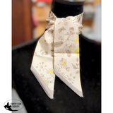 New! A8944 - Creme Satin Thin Neck Tie - Neck Ties & Scarves Black Desert Steer Bandana