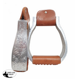 New! Aluminum Stirrups, Engraved 2" Visalia - Country Scene Saddlery and Pet Supplies