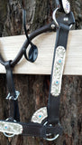 NEW! Irredescent and blue stone Showman show halter. - Country Scene Saddlery and Pet Supplies