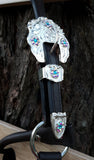 NEW! Irredescent and blue stone Showman show halter. - Country Scene Saddlery and Pet Supplies
